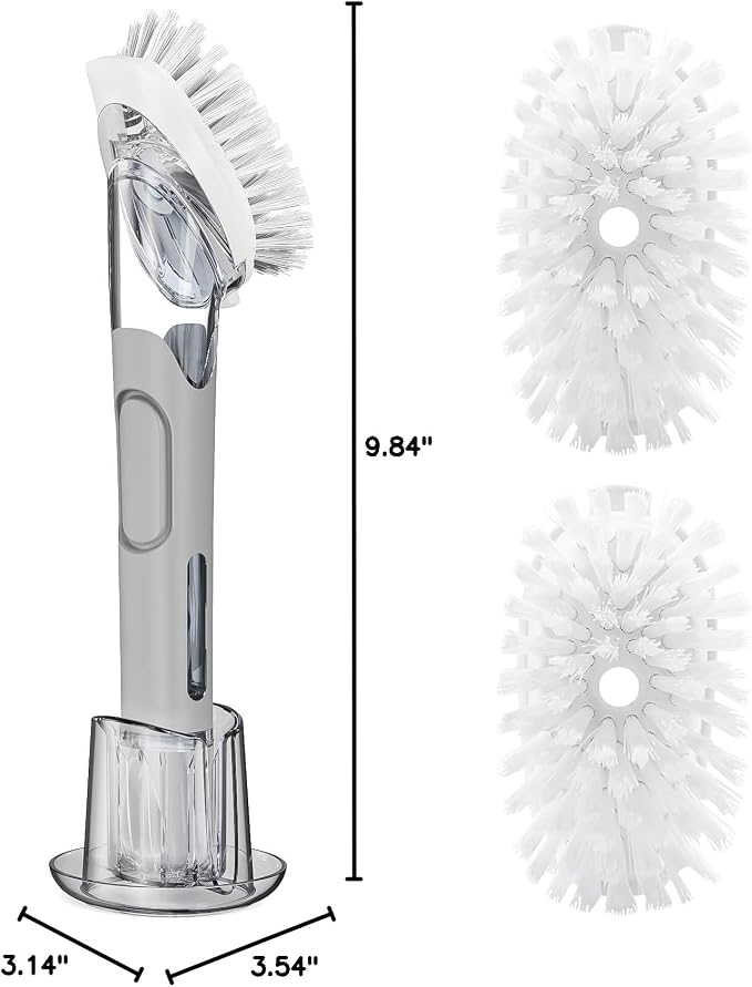 Soap Dispensing Replacement Dish Brush Storage Set - Image 8