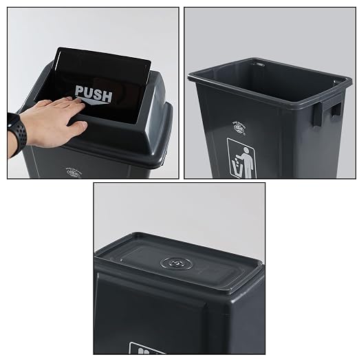 6 Gallon Plastic Swing Top TrashBin/Garbage Can, Lidded Wastebasket Trash Can - Image 3