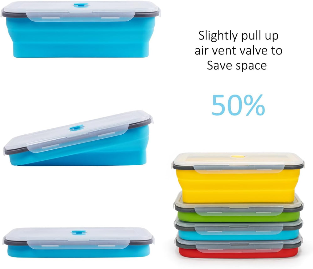 Extra Large Collapsible Food Storage Containers with Lid & Air Vent, 81 o...
