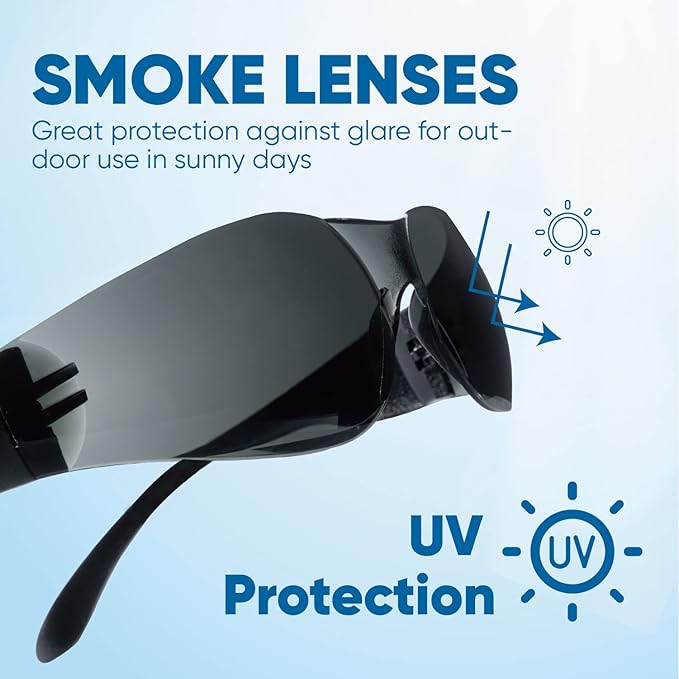 amoolo Tinted Safety Glasses Bulk of 24, Protective Safety Sunglasses, Dark - Image 2