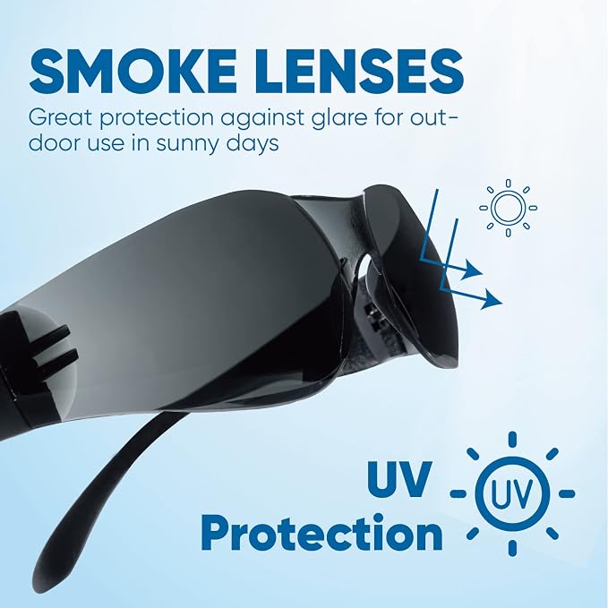 amoolo Tinted Safety Glasses Bulk of 48, Protective Safety Sunglasses, Dark - Image 2