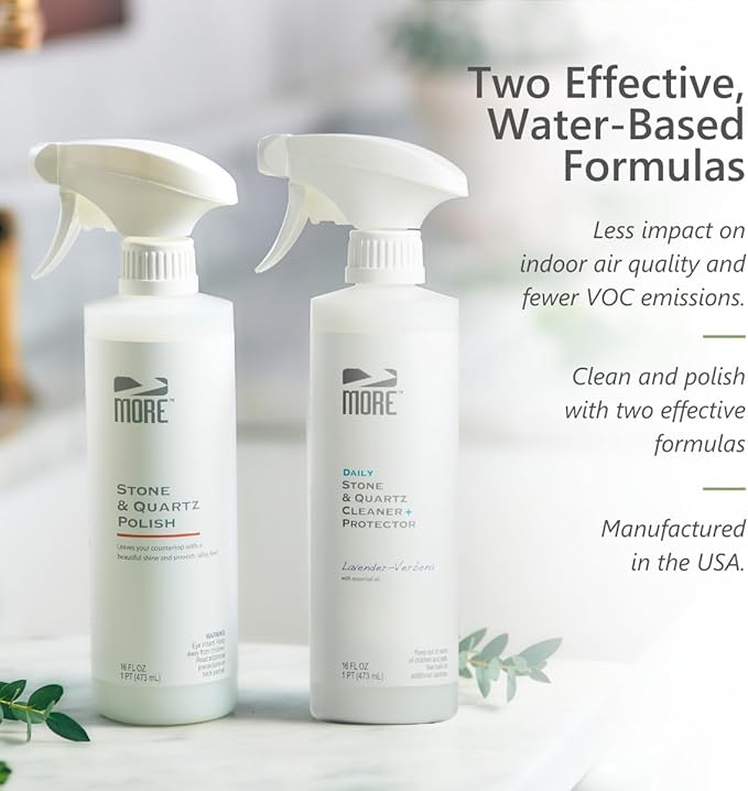 MORE - Twin Pack - Includes Stone & Quartz Cleaner + Polish - Granite, Quartz & - Image 5