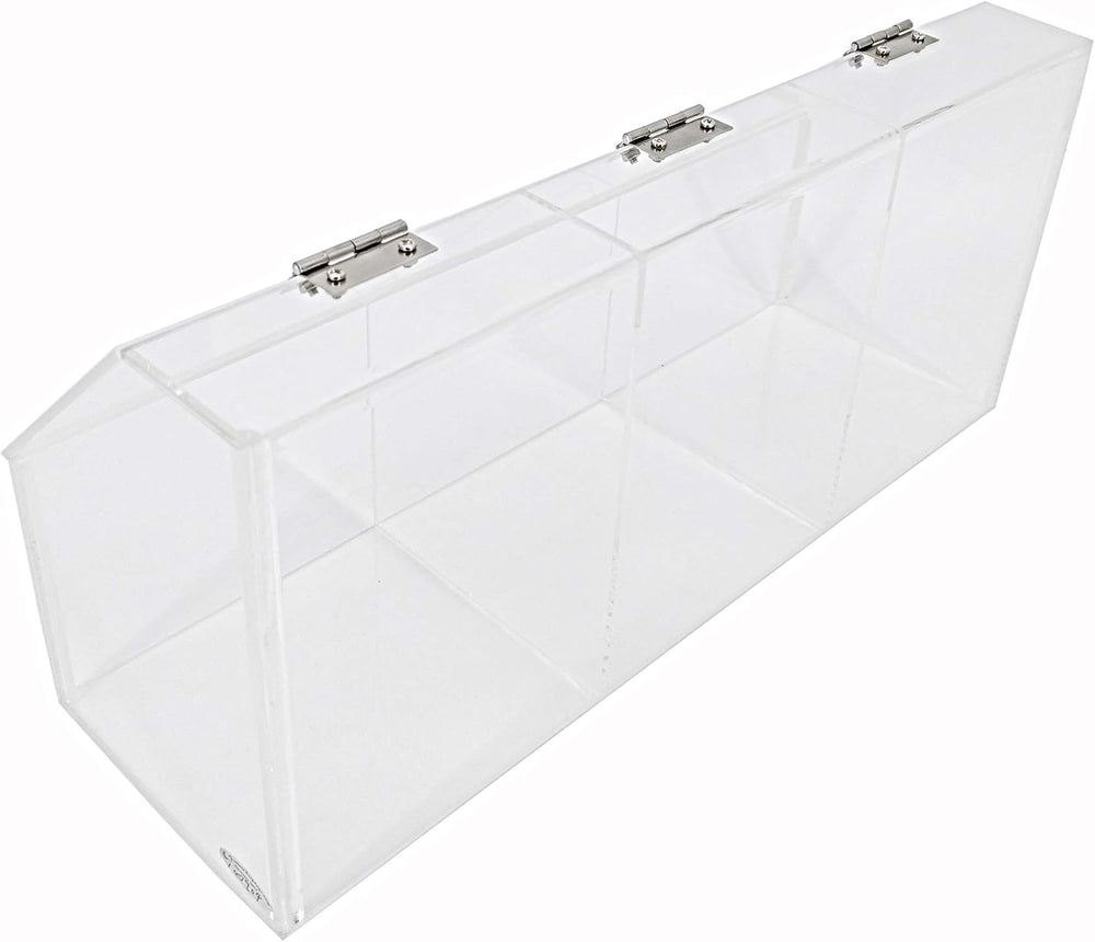 FixtureDisplays® Plaxiglass Clear Acrylic 3 Compartment Toppings Bin 15.5 X 7...