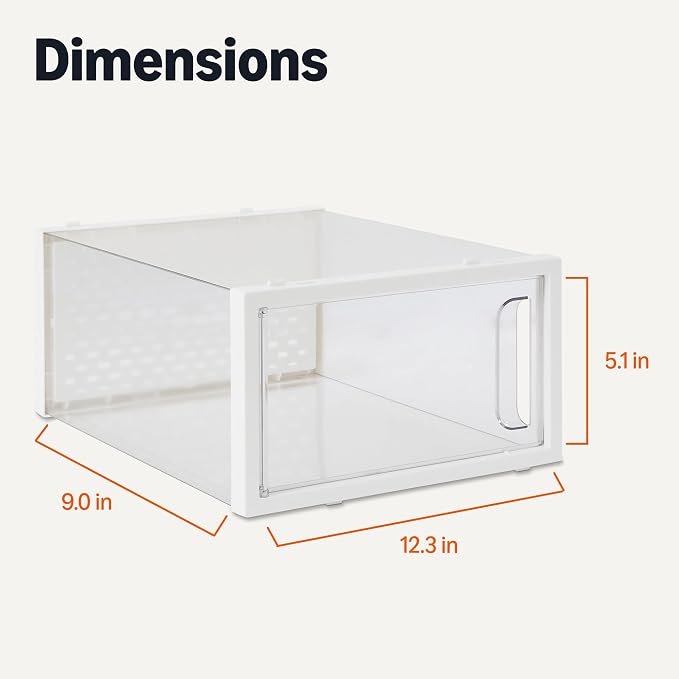 Amazon Basics Stackable and Foldable Clear Shoe Storage Organizer Box - Image 5