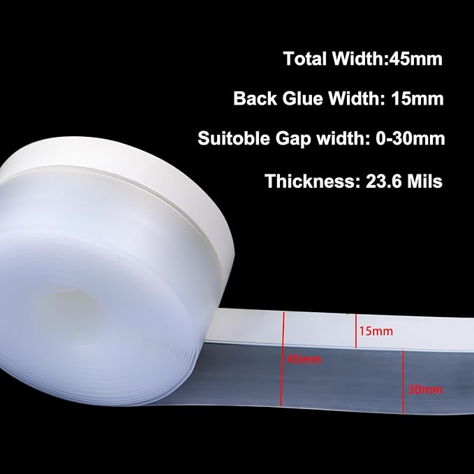 FOURGUN Weather Stripping Door Seal 45 MM * 16.5FT Insulates Soundproofs Perfect - Image 2
