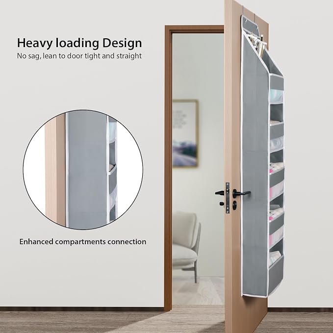 Univivi 6-Shelf Over Door Hanging Organizer Fabric Baby Door Storage - Image 2