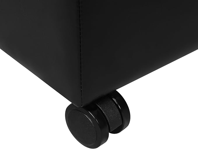 Adeco 17.7" Leather Ottoman - Image 8