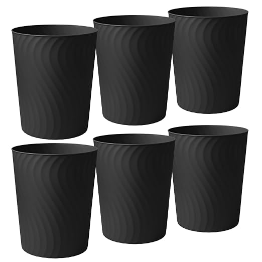 YGJT Small Trash Can, 6 Pack 1.8 Gallons Bathroom Trash Can, Slim Waste Basket by YGJT