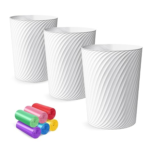 Small Trash Can 3 Pack 1.8 Gallons, Bathroom Trash Can & Garbage Can by Unknown