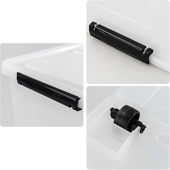 Bringer 4-Pack Large Clear Plastic Storage Box - Image 3