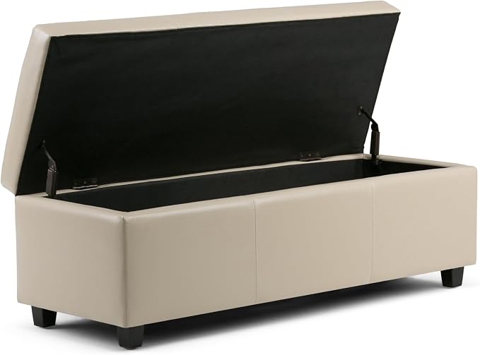 SIMPLIHOME Avalon 48 inch Wide Contemporary Rectangle Storage Ottoman Bench in - Image 5
