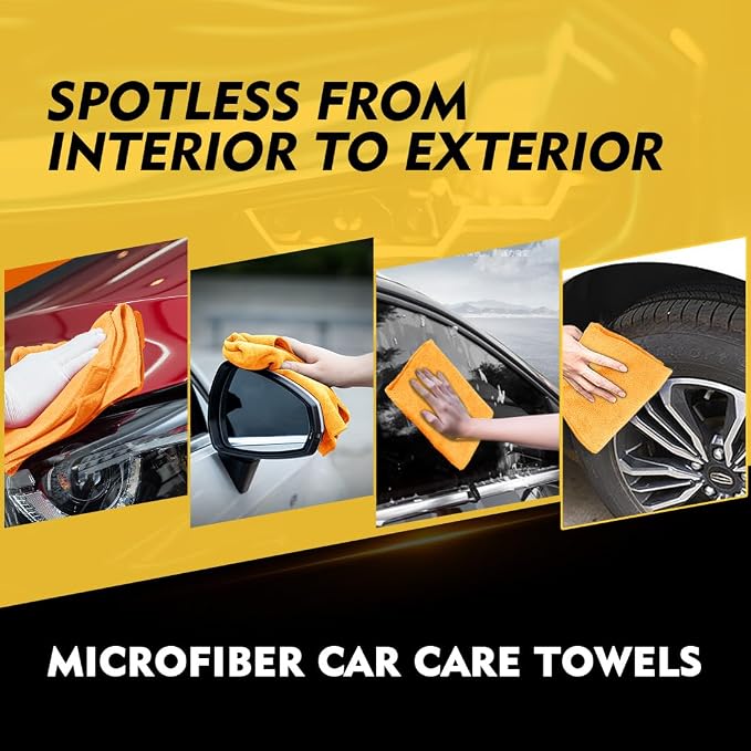 HOMEXCEL Yellow Microfiber Cleaning Cloths 12 Pack, 12.5 x 12.5 inch Microfiber - Image 6