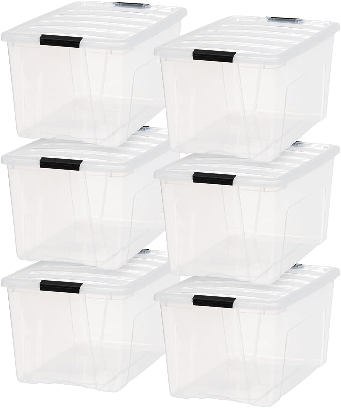 IRIS USA 72 Qt Stackable Plastic Storage Bins by IRISUSA