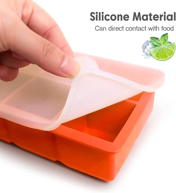 Silicone Ice Cube Trays with Lids, Large Square Ice Cube Molds - Image 6