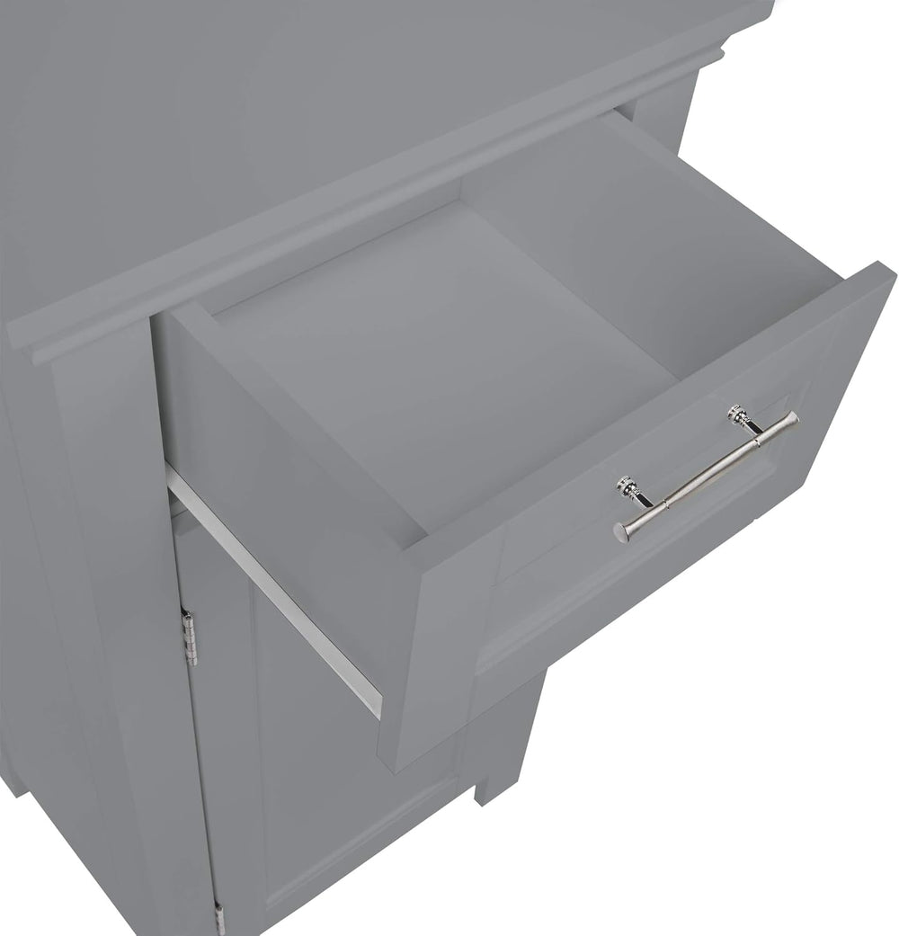 RiverRidge 06-076 Home Somerset Collection Single Door Floor Cabinet, Gray, N...