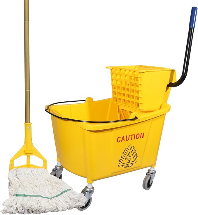 Commercial Mop Bucket with Side-Press Wringer by wajeehaa