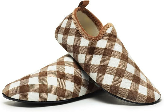 QZKDM Lightweight Slip on Grip Indoor House Slippers Barefoot Non Slip Home by QZKDM