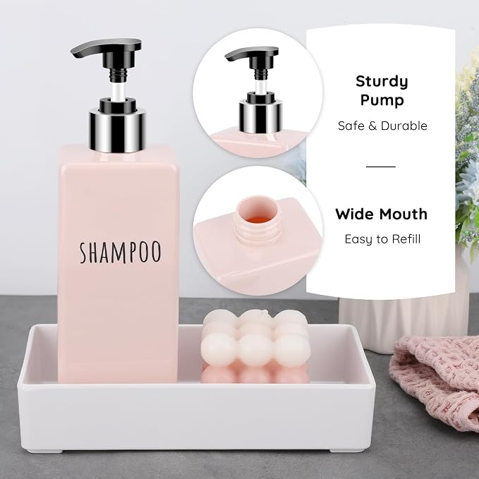 Segbeauty 16.9oz Shower Bottles Refillable, 3 Pack of Shampoo and Conditioner - Image 2