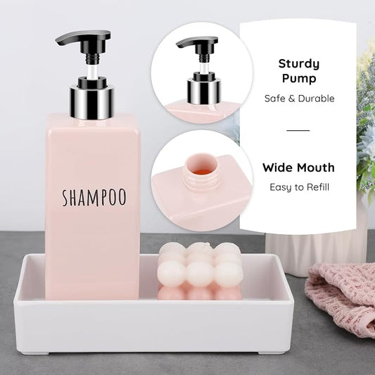 Segbeauty 16.9oz Shower Bottles Refillable, 3 Pack of Shampoo and Conditioner - Image 2