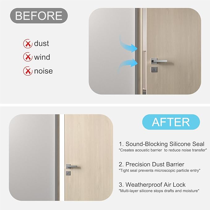 Heavy-Duty 20 ft x 2 in Weather Stripping, Door Draft Stopper Silicone Seal - Image 4