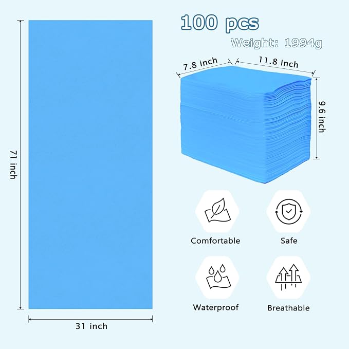 100Pcs Disposable Massage Table Sheets 31" x 71" Non-Woven Fabric Disposable - Image 2