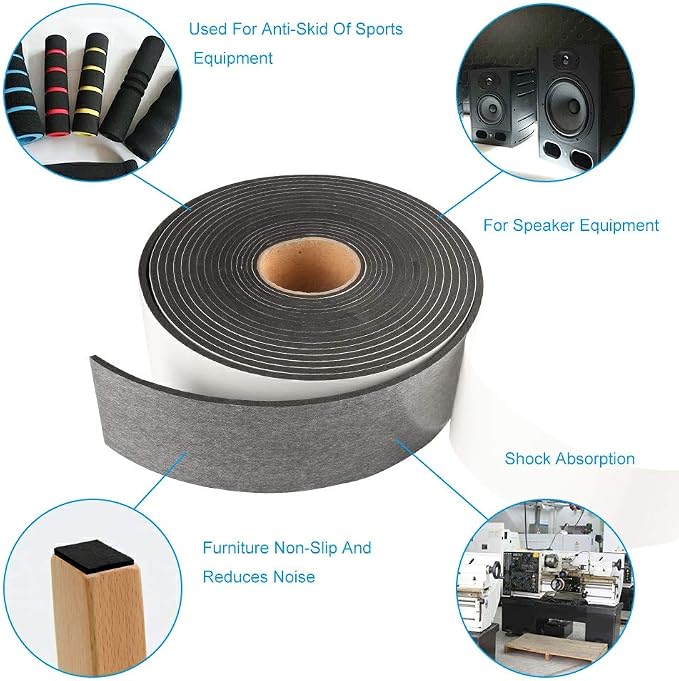 High Density Foam Tape, 2 Inch Wide x 1/8 Inch Thick Door Insulation Tape - Image 7