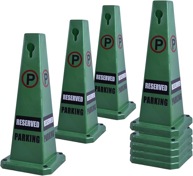 8-Pack 26.5" Caution Cones, 4-Sided Visible Safety Signs by OranclUS