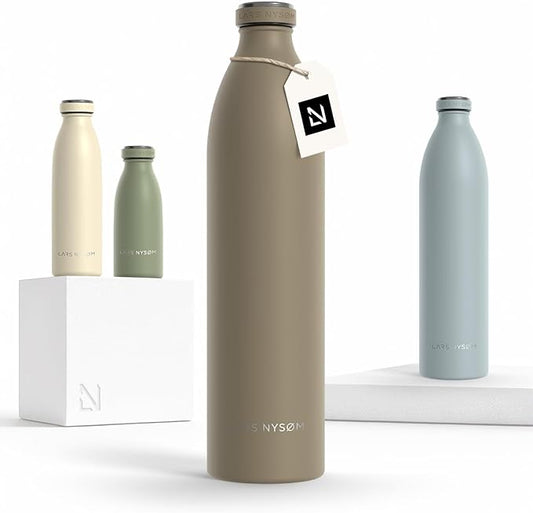 LARS NYSØM Stainless Steel Insulated XL Water Bottle 12oz 17oz 25oz 34oz 51oz | by LN