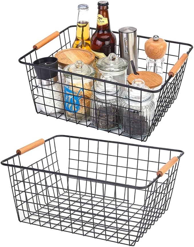 LeleCAT Large black wire baskets by LeleCAT
