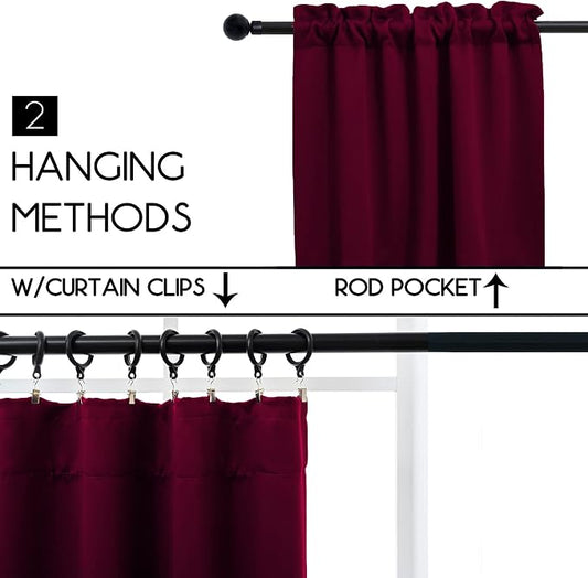Pickluc Cafe Curtain 30 Inches Long, Rod Pocket Kitchen Half Window Curtain - Image 2