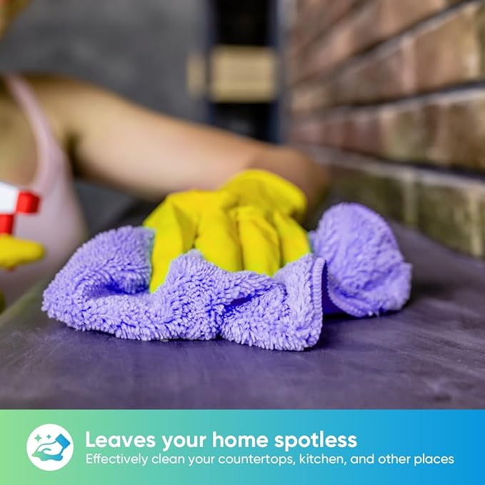 HOMEXCEL Purple Microfiber Cleaning Cloth, 12 Pack Premium Microfiber Towels - Image 3