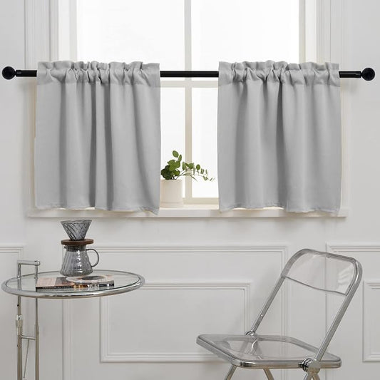 Pickluc Light Grey Cafe Curtain by PICKLUC