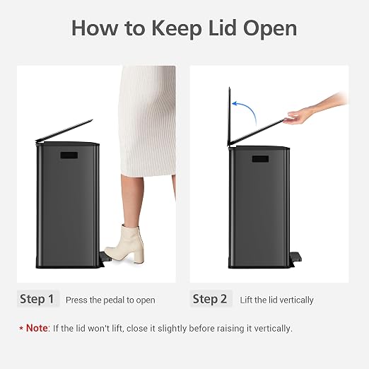 GarveeHome 60L/16 Gal Kitchen Trash Can, 2×8 Gal Pedal Trash Bin - Image 8