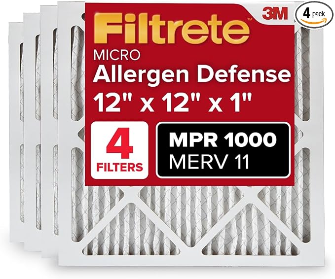 Filtrete 12x12x1 AC Furnace Air Filter, MERV 11, MPR 1000, Micro Allergen by Filtrete