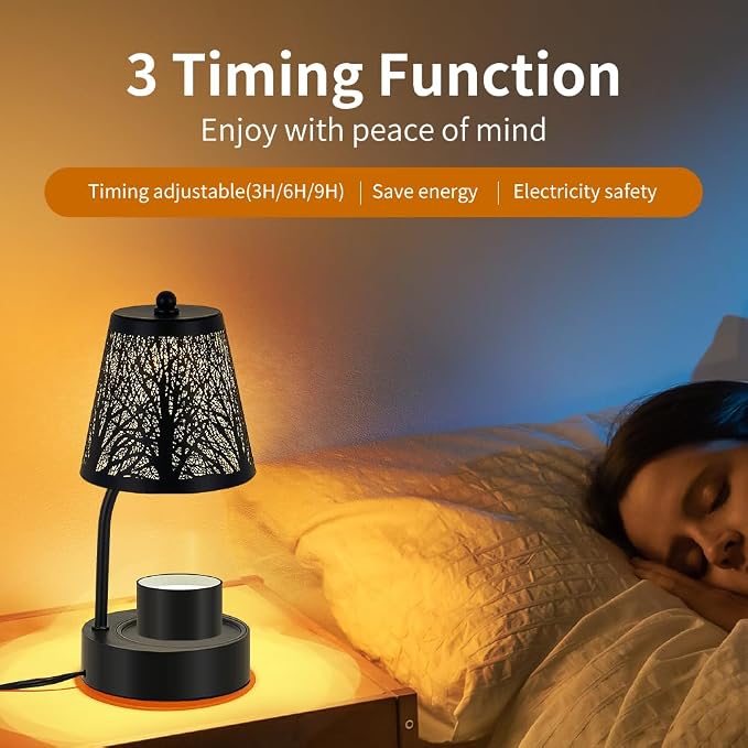 Black Tree Candle Warmer Lamp, LED Colors Changing Candle Warmer - Image 3