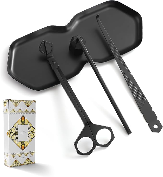 PATOISE 4 in 1 Candle Accessory Set, Wick Trimmer, Candle Snuffer, Wick Scoop by PATOISE