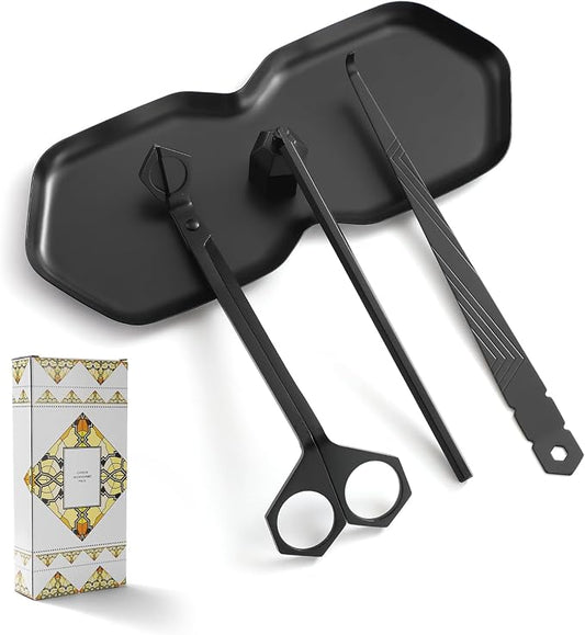 PATOISE 4 in 1 Candle Accessory Set, Wick Trimmer, Candle Snuffer, Wick Scoop by PATOISE
