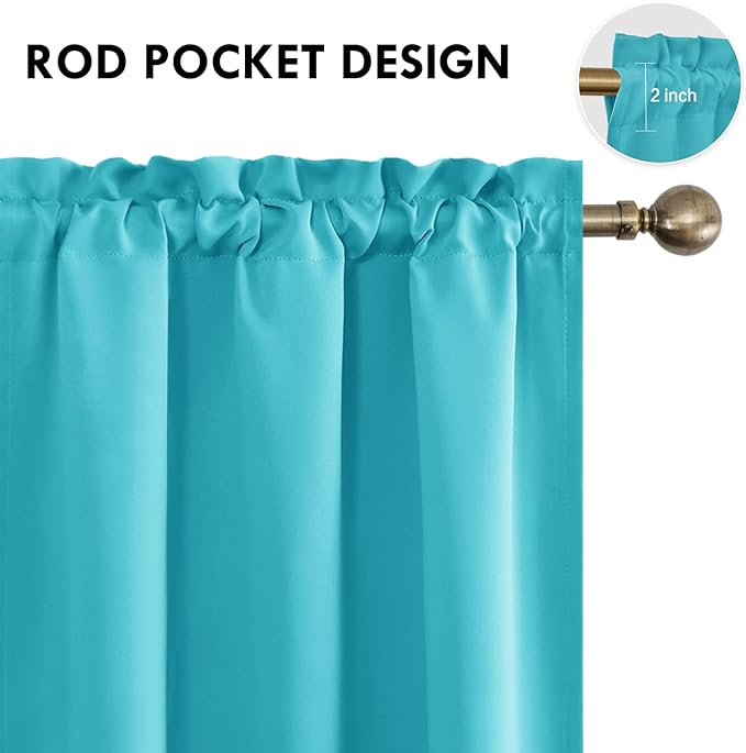 DWCN Blackout Curtains Thermal Insulated Energy Saving Bedroom and Kitchen - Image 4