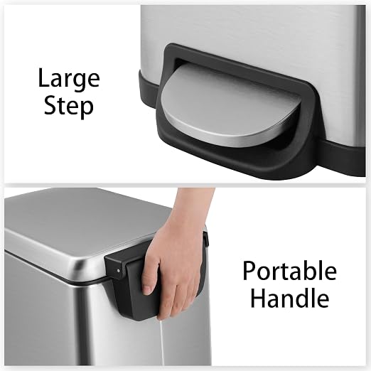 Arlopu 13.2 Gal Slim Kitchen Trash Can - Image 4