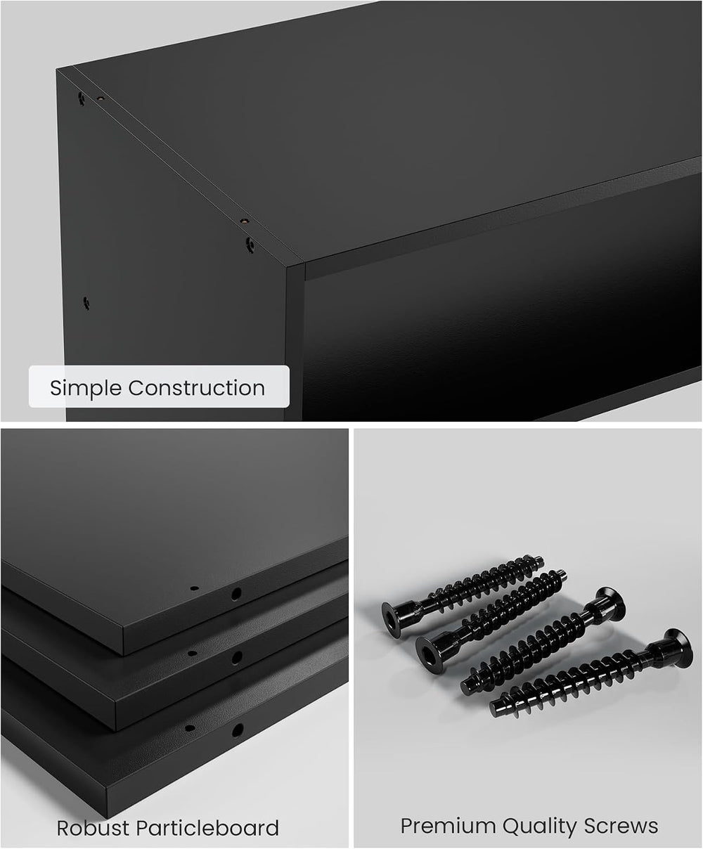 2-Tier Stackable Shoe Rack, 24.6 Inches Wide, Matte Black(Pack of 2)