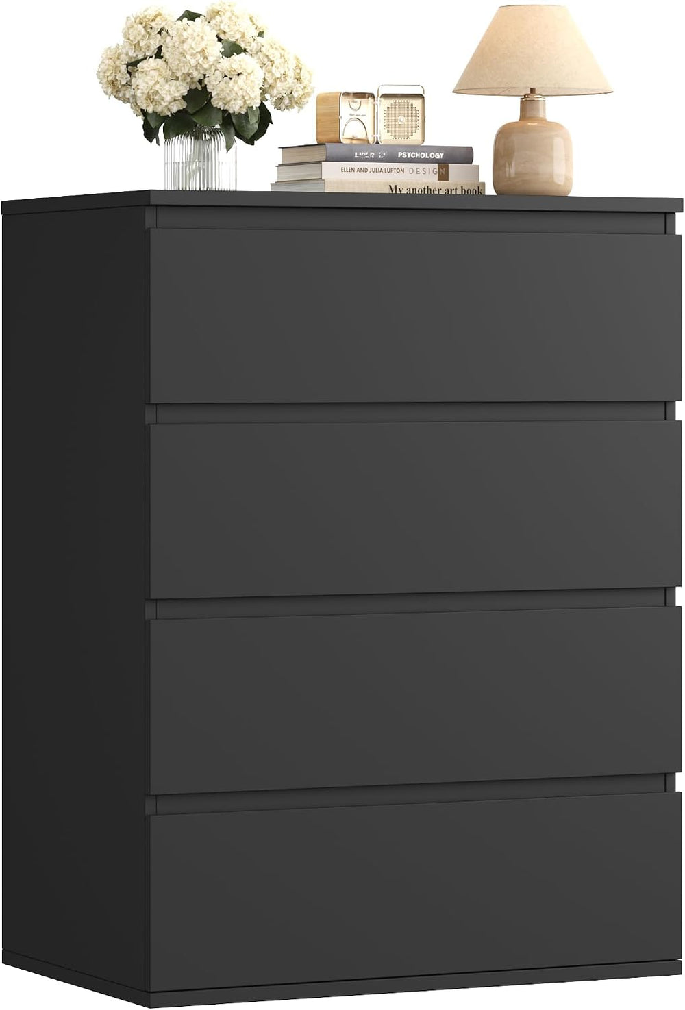 FOTOSOK Black Dresser, Dresser for Bedroom, Small Dresser Chest of Drawers
