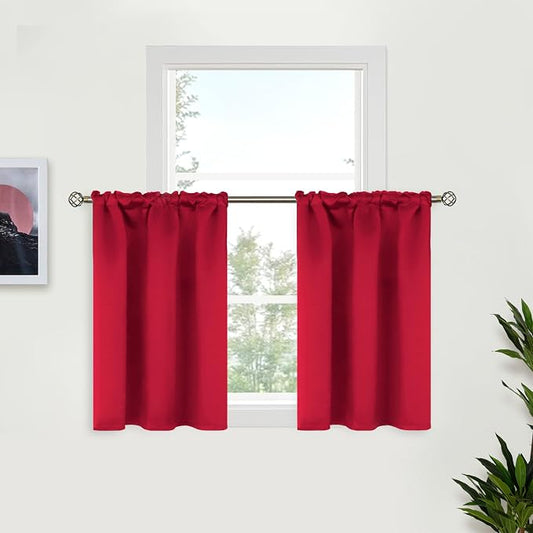 BGment Red Blackout Curtains 36 Inches Length by BGment