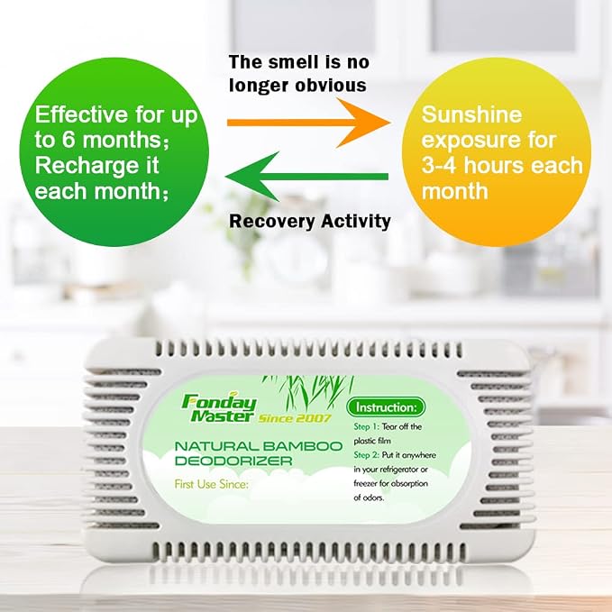 4Packs Fonday Refrigerator Deodorizer Odor Eliminator - Image 4