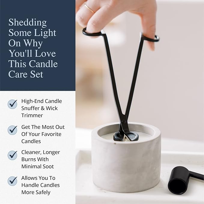 Candle Wick Trimmer and Candle Snuffer Accessory Set – Pick Your Color - Image 4