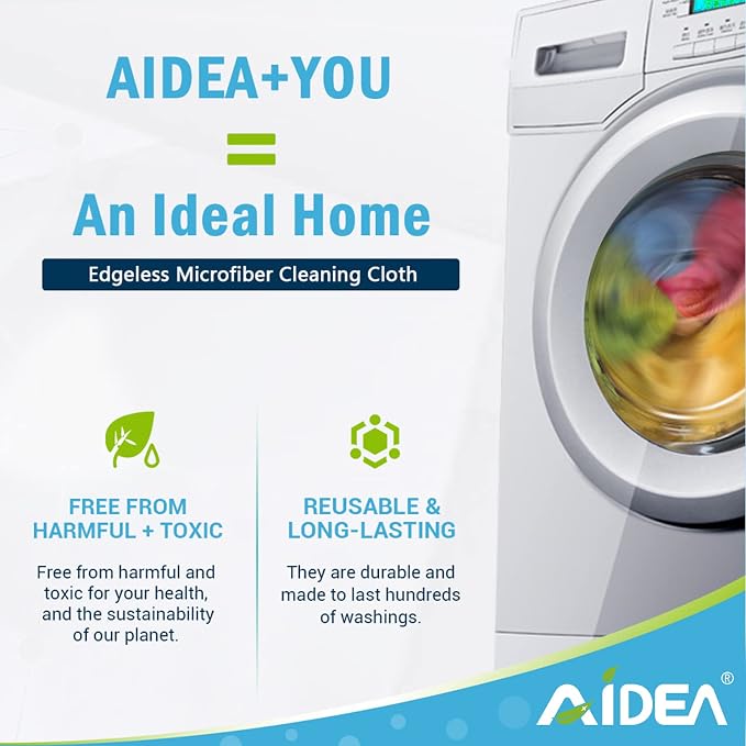 AIDEA Microfiber Cleaning Cloth 50PK, Dusting Cloth Drying Towel, All Purpose - Image 3