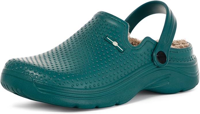 Womens Mens Fur Lined Clogs Waterproof Garden Shoes Winter Warm Fleece Lining by Gaatpot