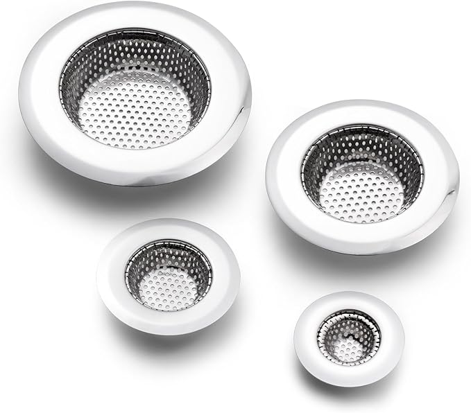 4 Pack Heavy Duty Stainless Steel Kitchen Sink Drain Strainer, Bathroom Hair - Image 9