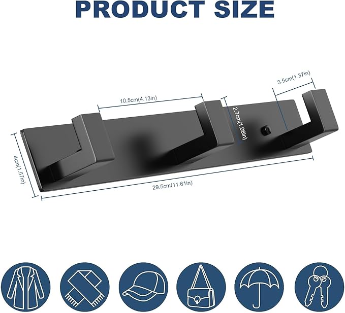 PMMASTO Wall Mounted Coat Hooks- Stainless Steel Rust-Resistant Bathroom Hangers - Image 5