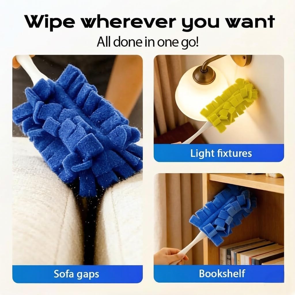 2pcs Reusable Cleaning Cloth, 2026 new 360° Strong Wool Cleaning Cloths, Capable of Being Washed Multiple Times, Multi-Purpose (Color: Blue + Yellow)