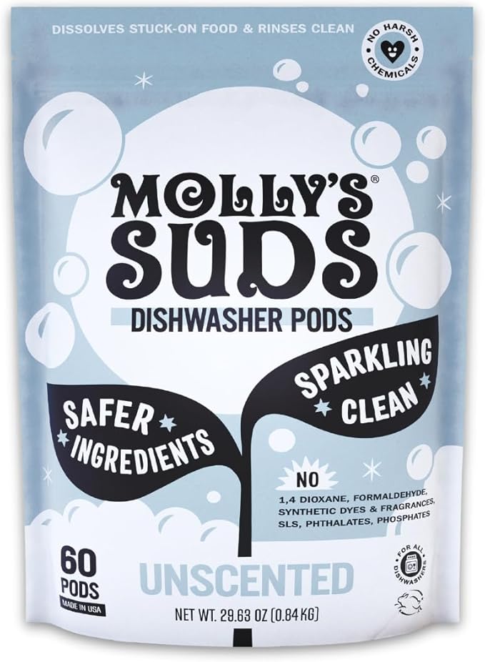 Molly's Suds Dishwasher Pods | Clean Dishwasher Detergent, Cuts Grease & Rinses by MollysSuds